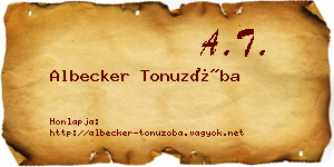 Albecker Tonuzóba névjegykártya
